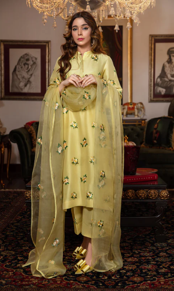 3 PC Unstitched Shamoz/Shamose Silk Dress Collection main image 1