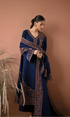 Maria.B 3PC (Unstitched) Embroidered Dhanak Shirt With Embroidered Dhanak Shawl - GKA2607