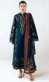 Hussain Rehar - 3PC (Unstitched) Embroidered Dhanak Suit With Digital Printed Shawl - GKA2617