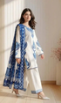 Mushq - 3PC (Unstitched) Fully Embroidered Dhanak Suit With Printed Shawl - GKA2637
