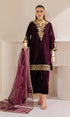 Baroque - 3PC (Unstitched) 9000 Micro Velvet Embroidered Suit - BQ021