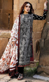 HUSSAIN REHAR - 3PC Heavy Embroidered Dhannak shirt with Printed Wool Shawl - GKA7910