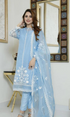 Nadia Farooqi - 3PC Organza Embroidered Shirt With Organza Embroidered Dupatta - GSF055