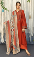 URGE - 3PC Embroidered Dhanak Suit - GKA8764